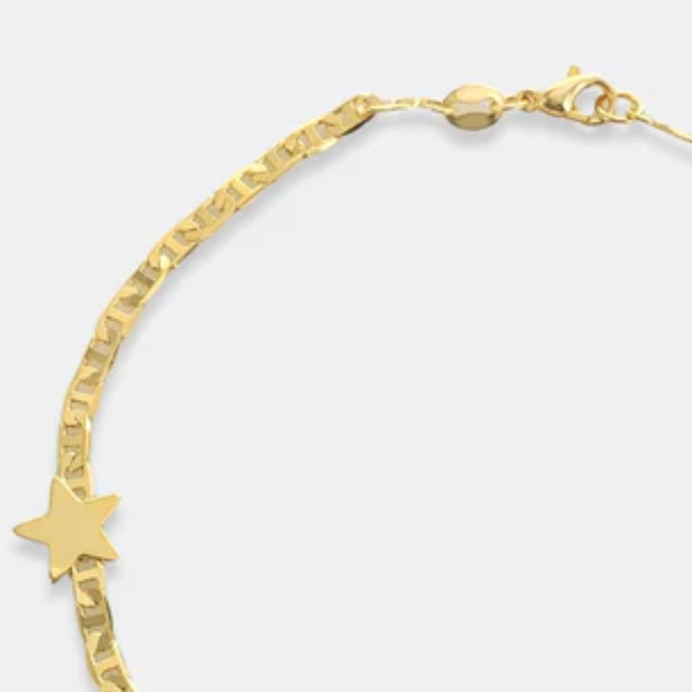 NEW 18K Gold filled mariner chain ankle bracelet Anklet Stars - Picture 5 of 5